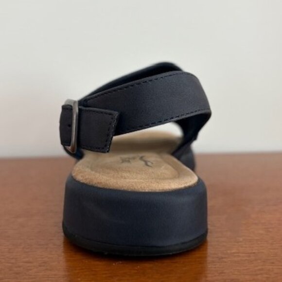 Easy Street Navy Blue Comfort Slingback Sandals - Picture 3 of 5